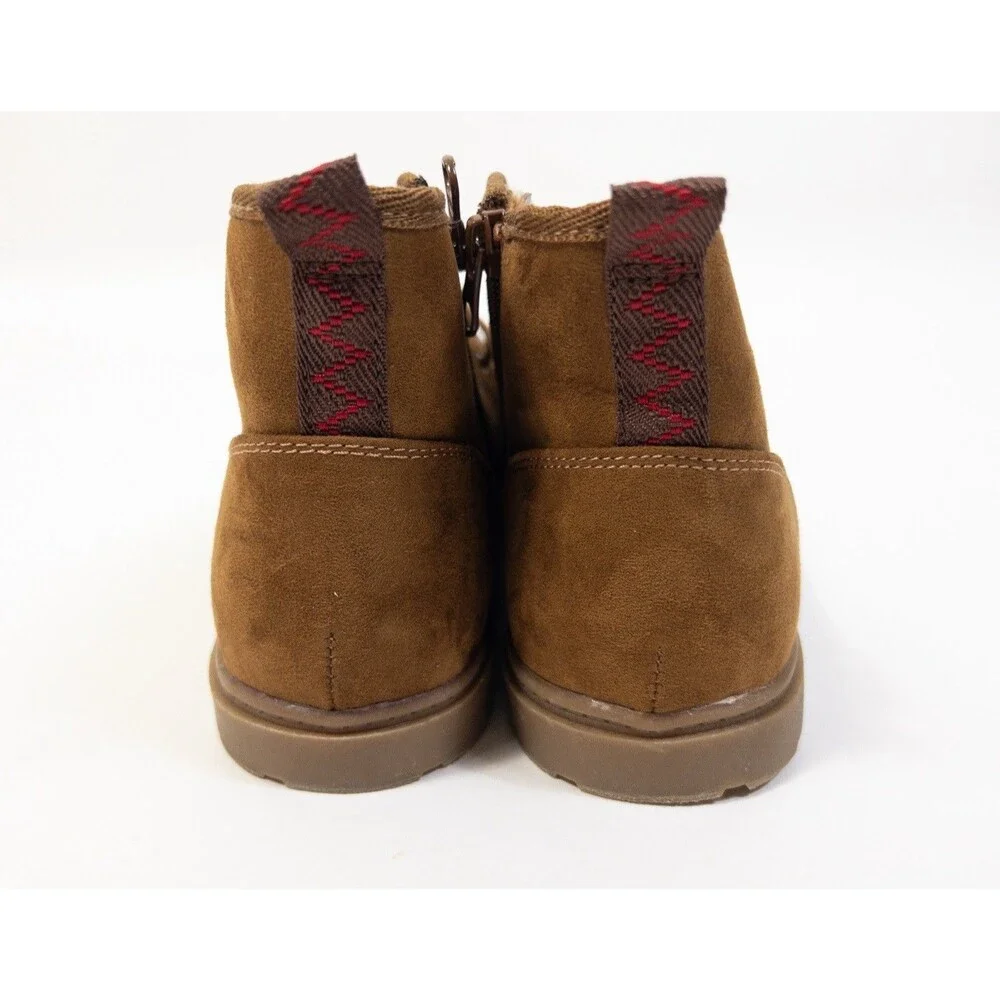 Cat & Jack Boys Size 6 Brown Chukka Shoes With Faux Fur Lining!